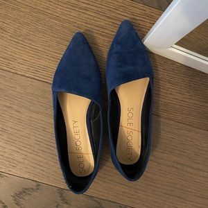 Sole Society Blue Suede Flats